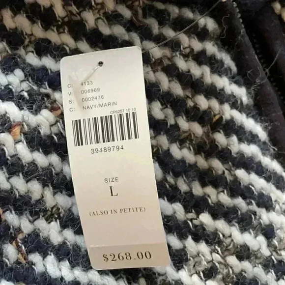 Cartonnier wool Color block tweed long coat NWT L - Picture 2 of 10